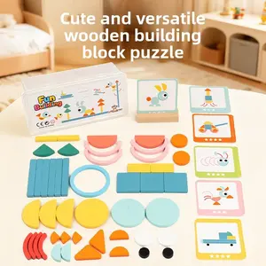 Fun Early Education Geometric Puzzle, Creative Shape Matching Board, Montessori Wooden Toy, Baby Focus Training Gift