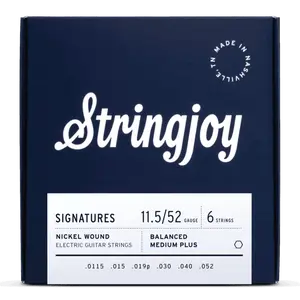 Stringjoy 11.5-52 Balanced Medium Plus Gauge Signatures - Nickel Wound Electric Guitar Strings