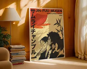 Vintage Samurai Champloo Anime Paper Poster, Artistic Manga Wall Print, Home Decor Decoration Item