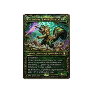 Chatterfang, Squirrel General 3D Textured Metal Card | Magic The Gathering Collectible Display | MTG Metal Card
