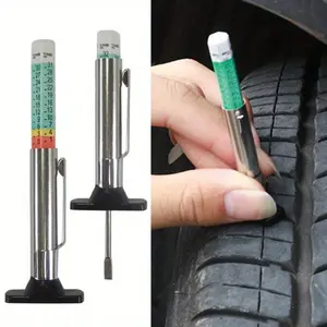 Car Tire Tread Depth Gauge, 1/2 Counts Tire Wear Testing Tool, Professional Car Tire Inspection Tool, Universal Car Tire Repair & Fitting Tool, Automotive Repair Tools