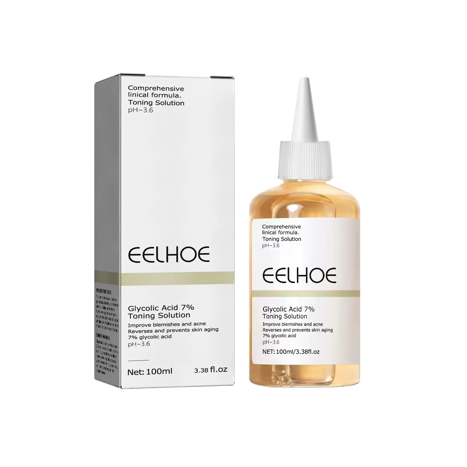 EELHOE Glycolic Acid 7% Toner Gentle Exfoliating Facial Toner with Glycerin and Panthenol for Pore Tightening and Radiant Skin