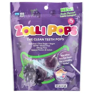 Zollipops The Clean Teeth Pops®, Grape, 3.1 oz