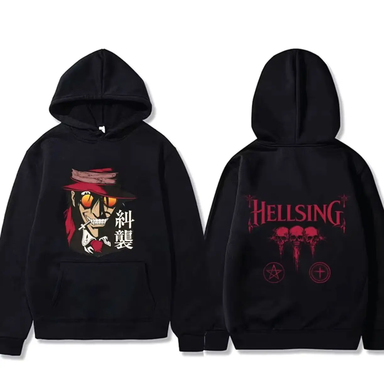 Anime Hellsing Abraham Van Helsing Vampire Alucard Merch Hoodie Men Women Manga  Hooded Sweatshirt Male Vintage Hoodies S