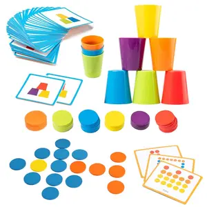 Color Classification Stacking Cup Toy, 1 Set Color Classification Shape Classification Learning Puzzle Toy, Random Color Teenager Sensory Stacking Toy, Shape Sorter