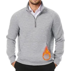 Men's 2025 Quarter Zip Pullover Sweatshirts Casual Fleece Cotton Sweater Fall Winter Warm Mock Neck with Pockets
