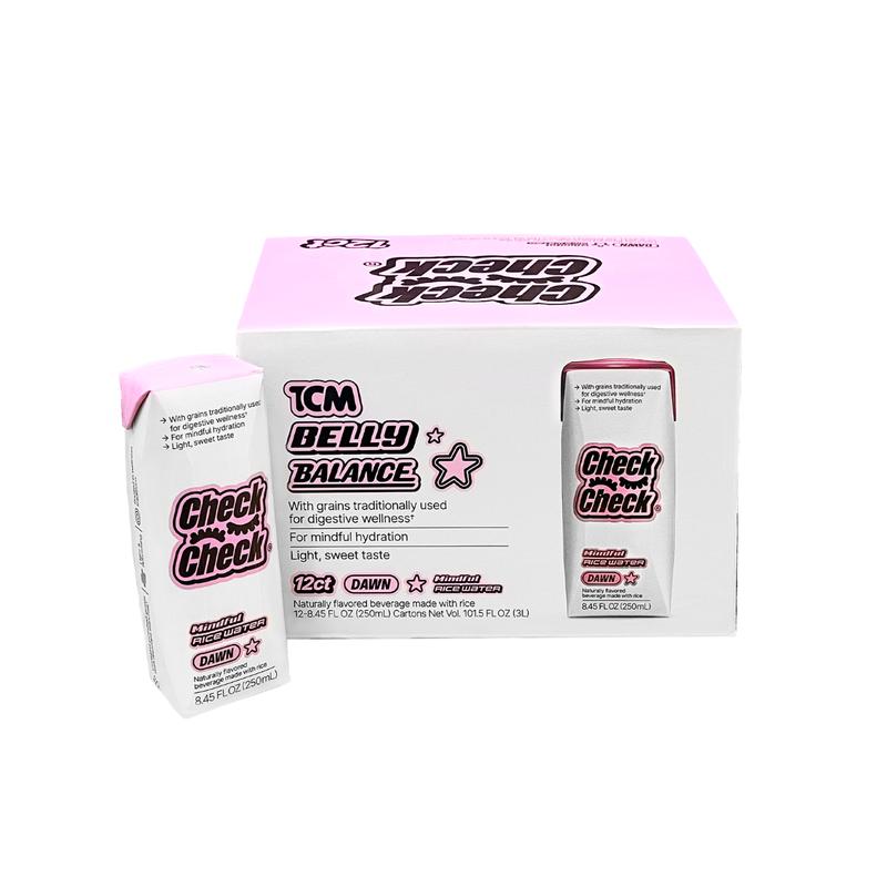 CheckCheck Prebiotic Rice Water - 12 Pack - Dusk & Dawn Flavors, Natural Beverage, 8.45 fl oz, Inspired by Traditional Chinese Medicine