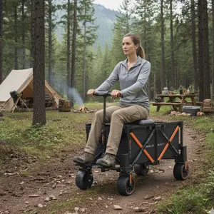 WISELD GT3 Four-wheel-drive Foldable Electric Wagon Cart with Seat, outdoor advanture