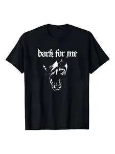 Gothic Wolf Lover Gift T-Shirt, Bark For Me Dark Aesthetic Graphic Tee, Perfect Gift for Goth/Metal Fans, Funny Shirts,Graphic Washed Oversized Tees for Men & Women,Summer Round Neck Short Sleeve ,Casual Sports Shirt,Workout T-shirt