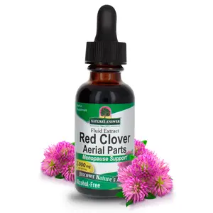 Nature's Answer Alcohol-Free Red Clover Extract Supplement 1oz for Menopause Support & Female Wellness Healthcare Edible Dietary Liquid - Fitness