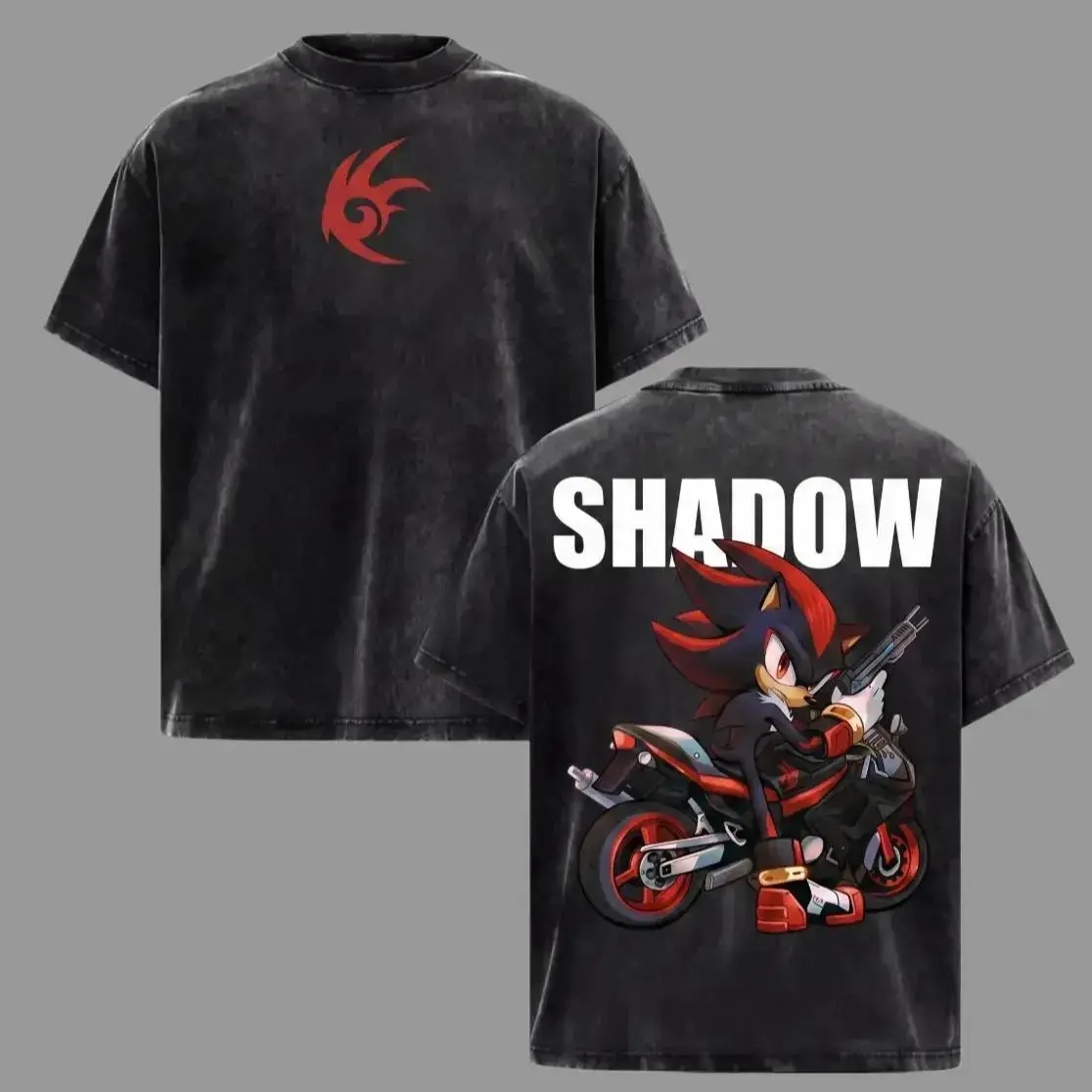 Sonic Shadow Hedgehog Vintage Washed Oversized Gamer Graphic T-Shirt - Premium Heavy Cotton Anime Streetwear Top for Men & Women. High-Definition 2D Biker Crewneck Tee Fan Gift, Epic Y2K Harajuku Casual Apparel Trendy TikTok OOTD Merch Must-Have Top!