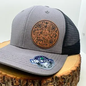 Sit On My F*ce QR Code Hat - Funny laser engraved leatherette SnapBack trucker hat! Mesh Baseball Cap
