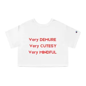VERY DEMURE , VERY CUTESY , VERY MINDFUL CROPPED TEES Casual Cotton Fabric Fit Womenswear