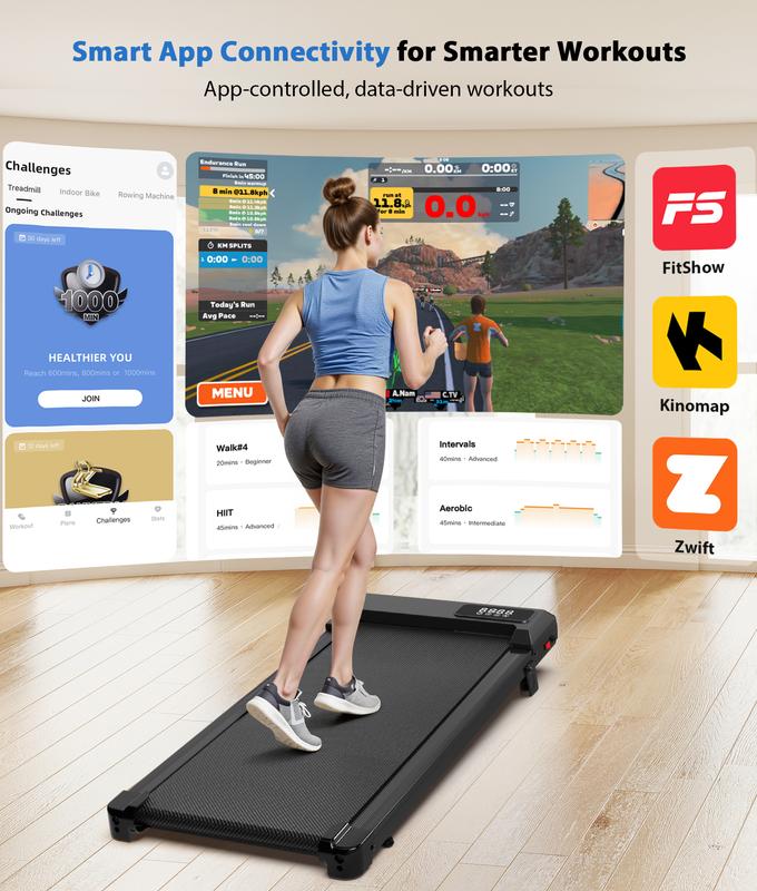 Walking Pad Treadmill with Incline - 8% Incline Walking Pad with Handle Bar - Foldable Under Desk Treadmill for Home with 300 Lbs Capacity - Jogging Machine with Quiet Brushless, App & Remote