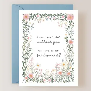 Floral Bridesmaid Proposal Card, Asking Bridesmaid Card - (FPSBP0006)