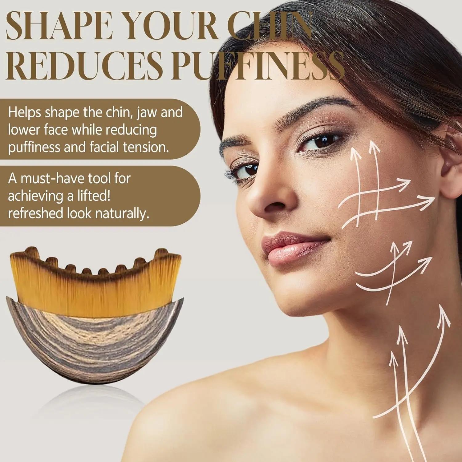Facial Contour Massage Brush, V‑Shape Face Lifting & De‑Puffing Beauty Tool, Skin Tightening Face Grooming Accessory.#FacialContourBrush #VFaceMassage #FaceLiftingTool #DePuffingBeautyTool #FacialSculpting #HomeSpaSkincare