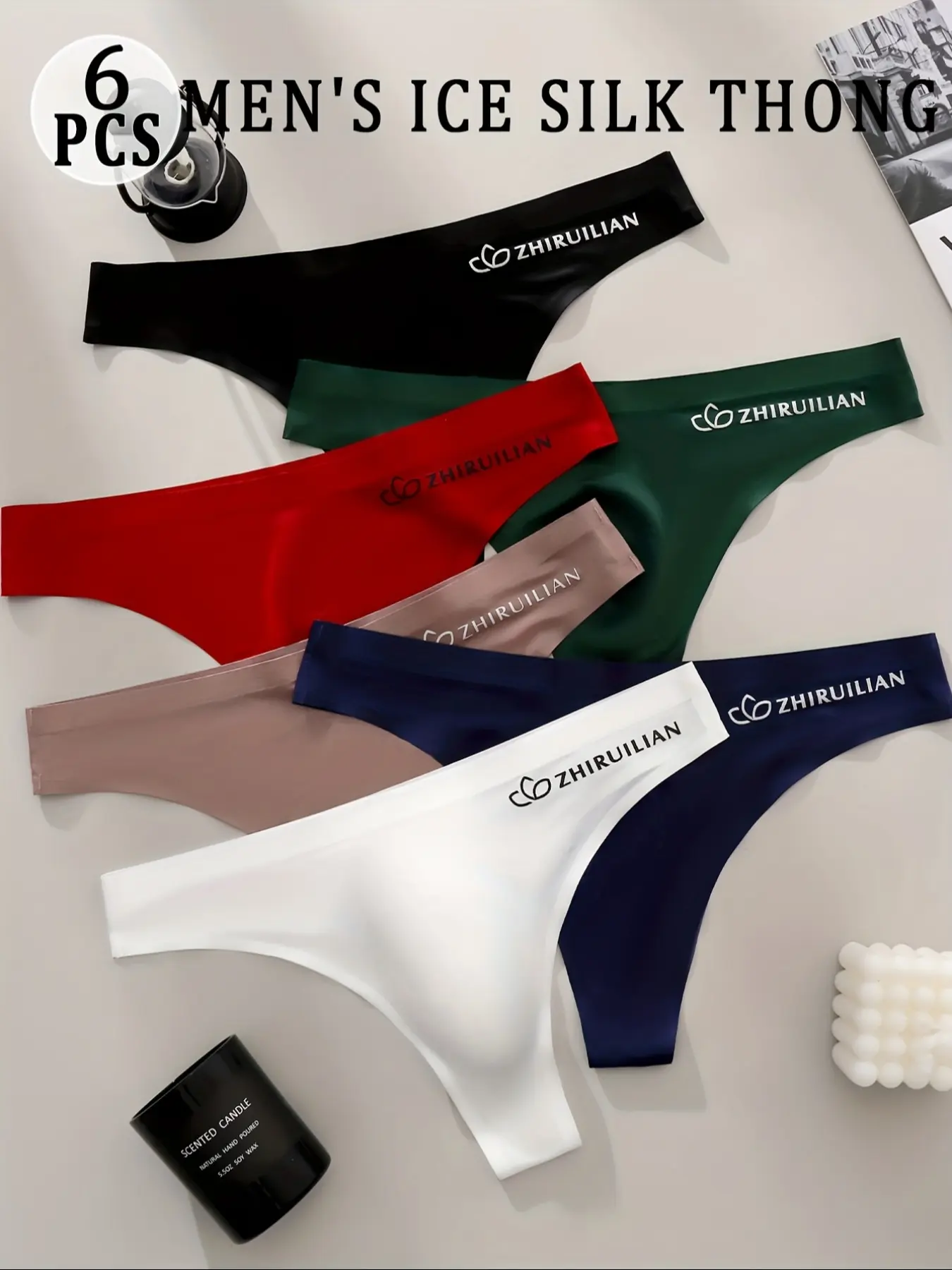 Men's Thong Underwear Set, Streetwear Underwear, Menswear, Breathable Comfort Fabric, Transparent Design, Casual Style, New Arrival, 6 Colors Available, Sheer