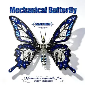 Mechanical Butterfly 3D Metal Puzzle Model Kit, Magic Colorful Butterfly DIY Assembly Toy, 3D Jigsaw Puzzle for Adults