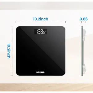 OPUMP Digital Bathroom Scale - High Accuracy Weight Scale with Backlit LED Display, Portable for Home Use, Three Conversion Units (KG, LB, ST)