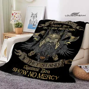 viking vegvisir shield printed blanket children warm beautiful flannel soft and comfortable blanket home travel birthday gift