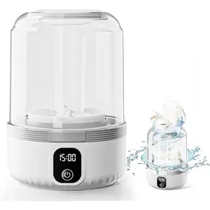 Underwear Washing Machine, Upgrade 1.5L Mini Portable Rechargeable Washer Deep Cleans Small Clothes for Apartment, Dorm, RV, Travel & Hotel Use (White)