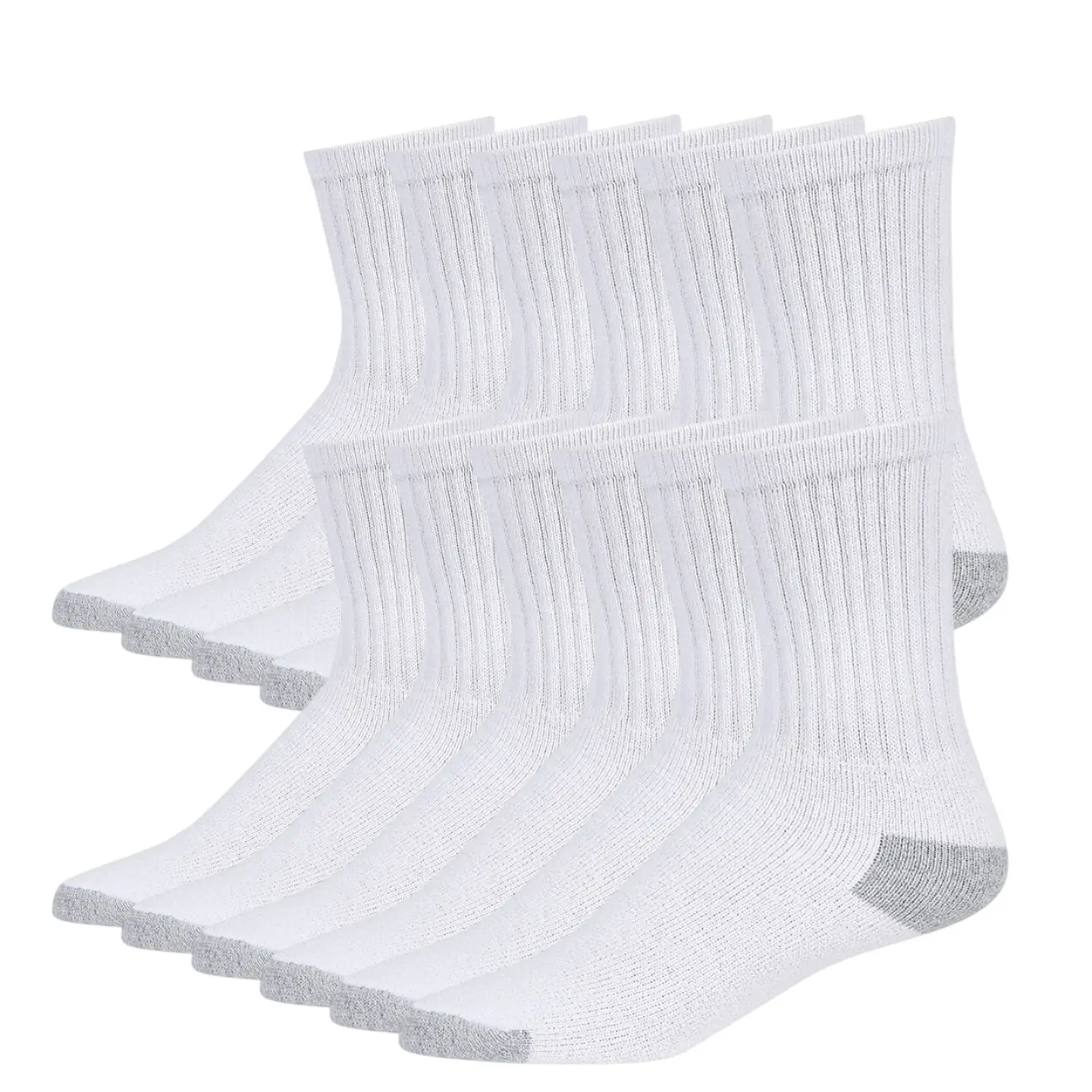 12 Pairs Premium Cotton Crew Socks Quality Athletic Sport Workout Mid Calf Socks Unisex Quarter Socks Compress Running Comfort Cozy Sweat-absorbing Anti-Slip Comfy Solid Ankle Soccer Chicano Value Pack