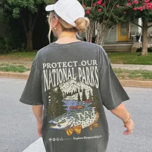Comfort Colors Protect National Parks Shirt Comfort Colors Granola Girl Shirt Respect the Local Wildlife T Hiking Tshirt Camping Clothes, Full Colors