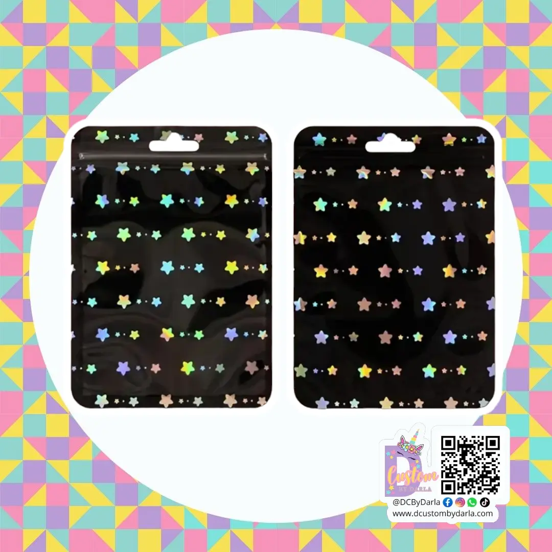 Ziplock black holo star 4x6in