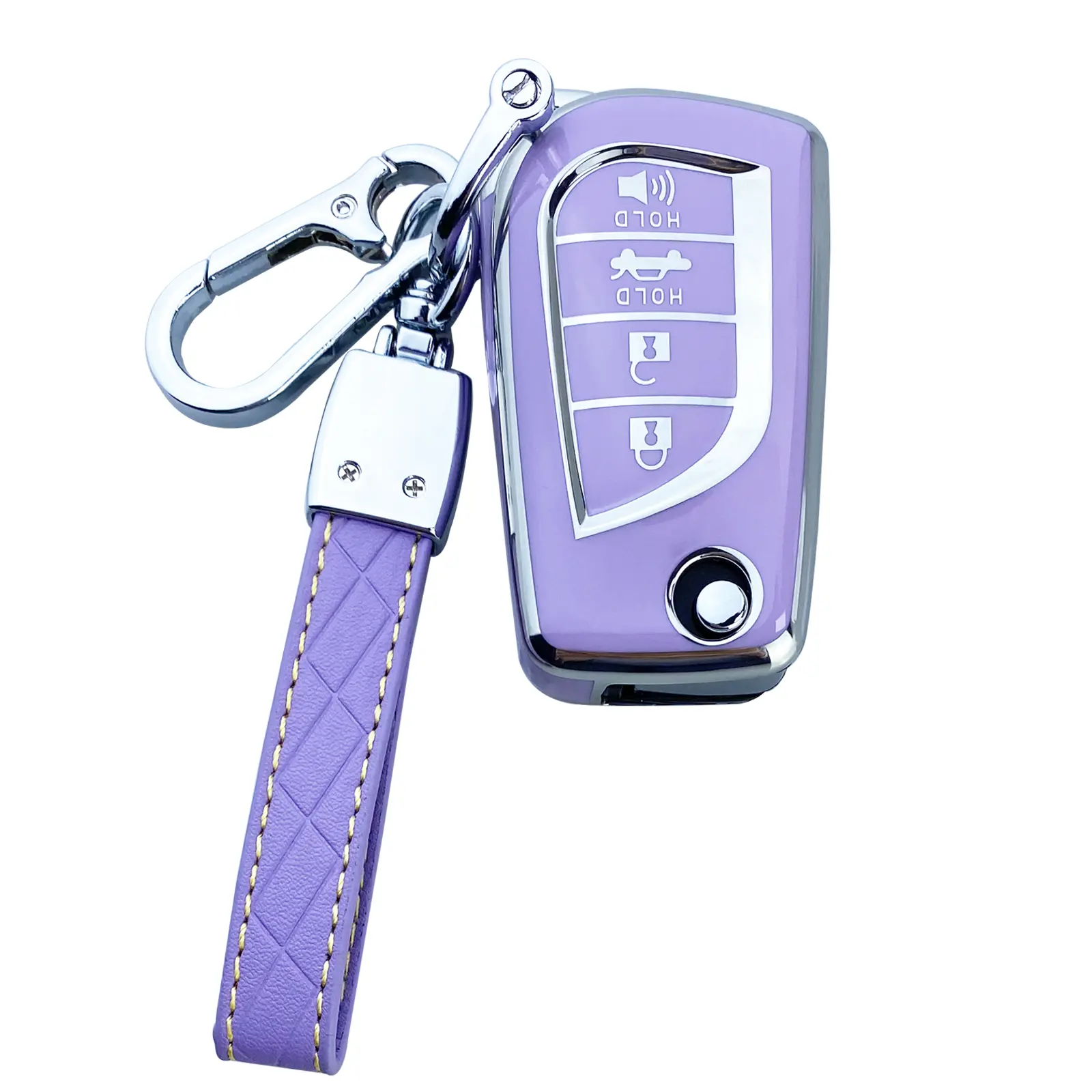 Automotive Car Key Fob Cover Case - Signal Transmission-Friendly Shell, Compatible with Toyota Camry, RAV4, Corolla, C-HR, Highlander, Fortuner Car Interior Accessories, Will Not Affect Signal Transmission