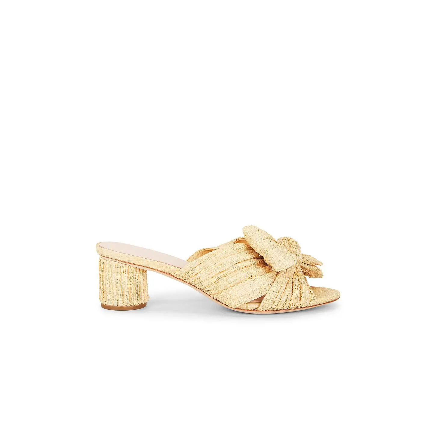 Loeffler Randall Emilia Pleated Knot Mule in Natural Straw
