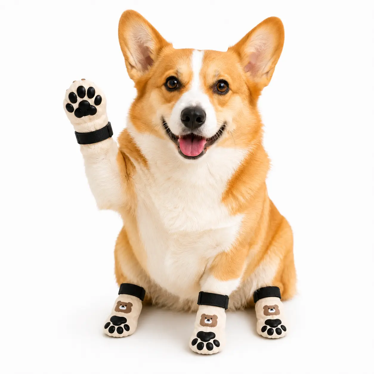 Dog Paw Protectors 4-Piece Set - Waterproof Soft Cotton Pet Boots with Silicone Anti-Slip Resistance, Lightweight Wear-Resistant Outdoor Sports Paw Covers for Puppies