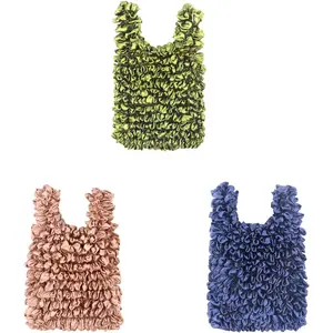 Magic Stretch Bags, Portable Foldable Handheld Pleated Reusable Grocery Bags (3PCS-A)