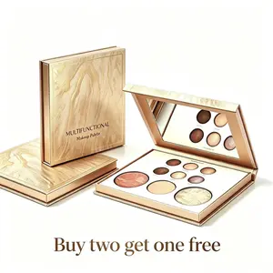 Buy 2 get 1 free. Gold-accented all-in-one makeup palette: eyeshadow, contour, blush, highlighter, and under-eye brightening—one versatile palette for multiple looks. Multifunctional makeup palette. Makeup palette. Makeup palette., Compact,