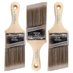 Vermeer Paint Brushes - 3-Pack - 2.5" Angle Stubby Brushes for All Latex and Oil Paints & Stains - Home Improvement - Interior & Exterior Use