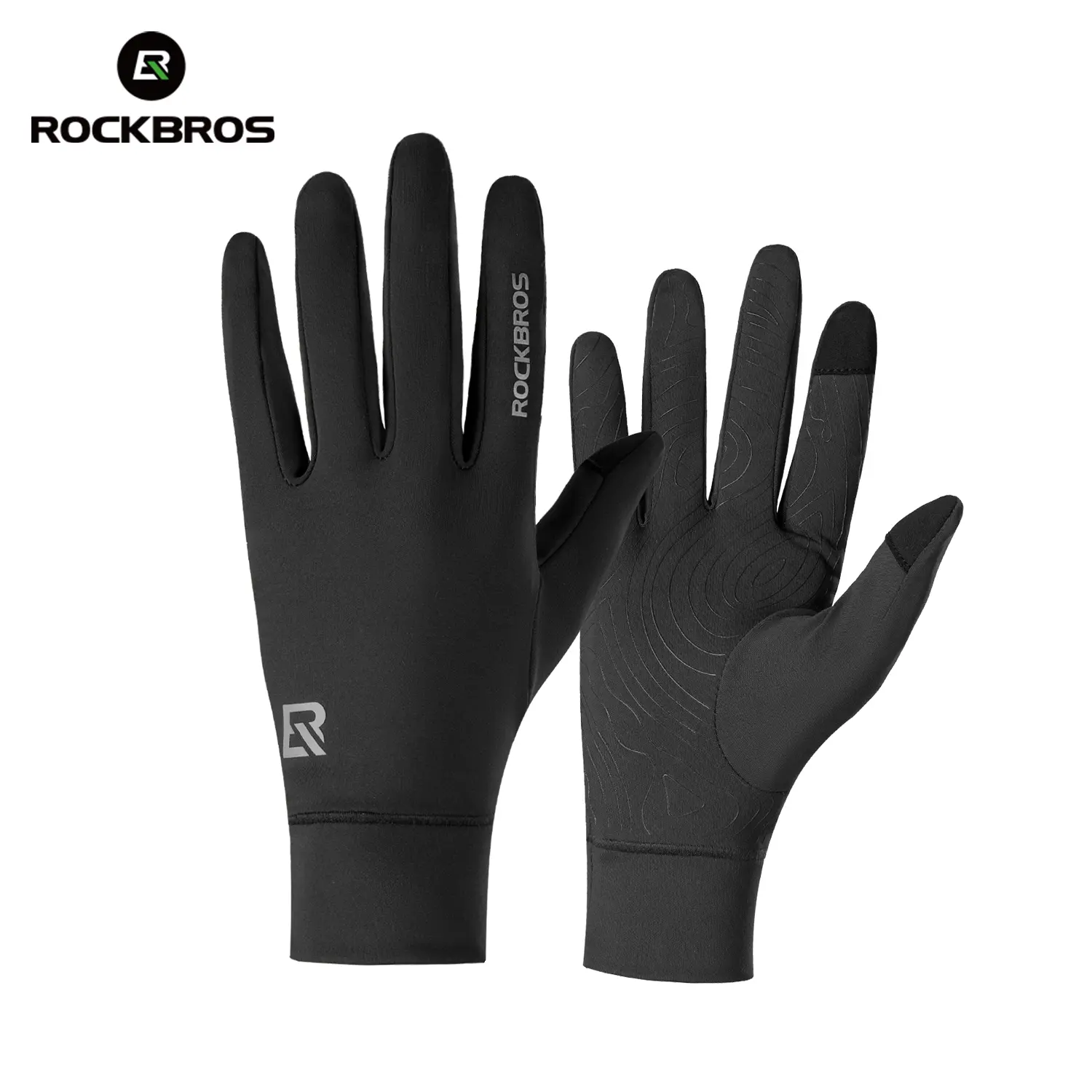 RockBros Winter Cycling Gloves - Windproof, Touch Screen Compatible, Non-Slip, Fleece-Lined for Cold Weather Sports, Size S, Biking