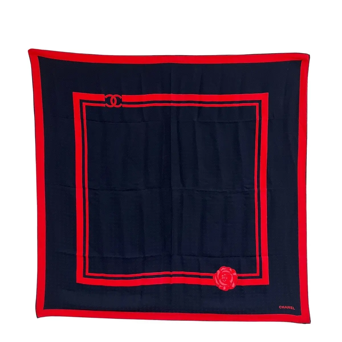 Pre-owned CHANEL Silk Small Leather Goods Camellia Scarf