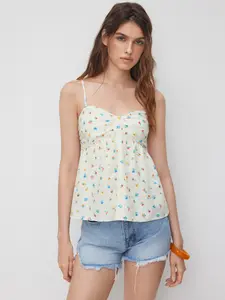 Cider Sweetheart Neckline Floral Cami Top with Adjustable Strap, Cute and Sweet Tank Top for Summer Beach & Vacation Wear, Lady Summer Daily Wear Top