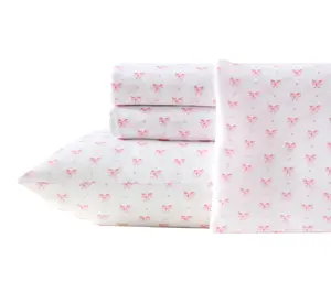 Laura Ashley Heart Of Mine White/Pink MicrofbrQueen Sheet Set