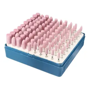 3mm 1/8-inch Pink Abrasive Mounted Stone Grinding Wheels Bits Set Cone Polishing Tool 100pcs In 1 Set
