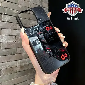 Magnetic Case for iPhone 16 Pro Max 15 16E 14 Plus 13 12 Mini 11 Promax X XS XR XSMax Rainy Night Speed Pattern Acrylic Transparent Anti-Scratch Wireless Charging Compatible Phone Back Cover for Boy