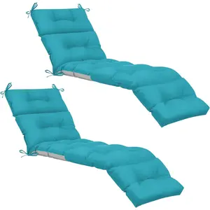 2 count Chaise Lounge Cushions 75 x 22 x 5 Inches Soft Lounge Chair Cushion Spring/Summer Seasonal Replacement for Outdoor Indoor  Office (Royal Blue)