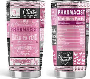 Pharmacist Tumbler - Stainless Steel 20 OZ, Graduation & Appreciation Gift for Women & Pharmacy Technicians