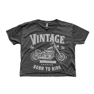 Vintage Motorcycle Crop Top
