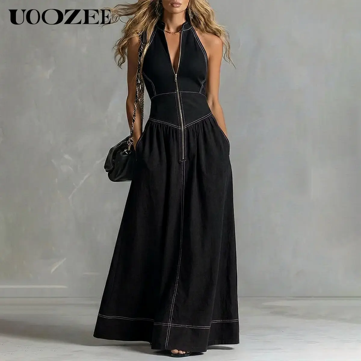 UOOZEE Women's Minimalist Sleeveless Basic A-Line Sundress - Comfortable  Stylish Women's Wear, Summer Dresses Casual, Pleated
