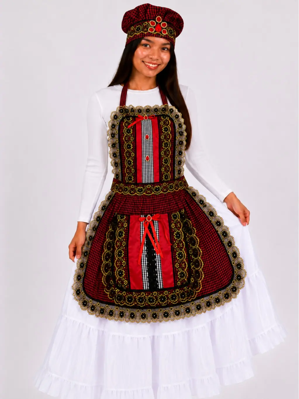 Eleguá  Apron Set with Handkerchief/Hat
