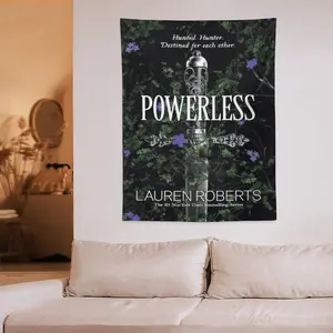 Powerless Lauren Roberts Book Tapestry, Silver Dagger & Ivy Wall Art, Fantasy Romance Bookish Decor, Purple Flower Forest Backdrop, Gift for BookTok Fans, Dark Academia Wall Hanging, Home Library Aesthetic