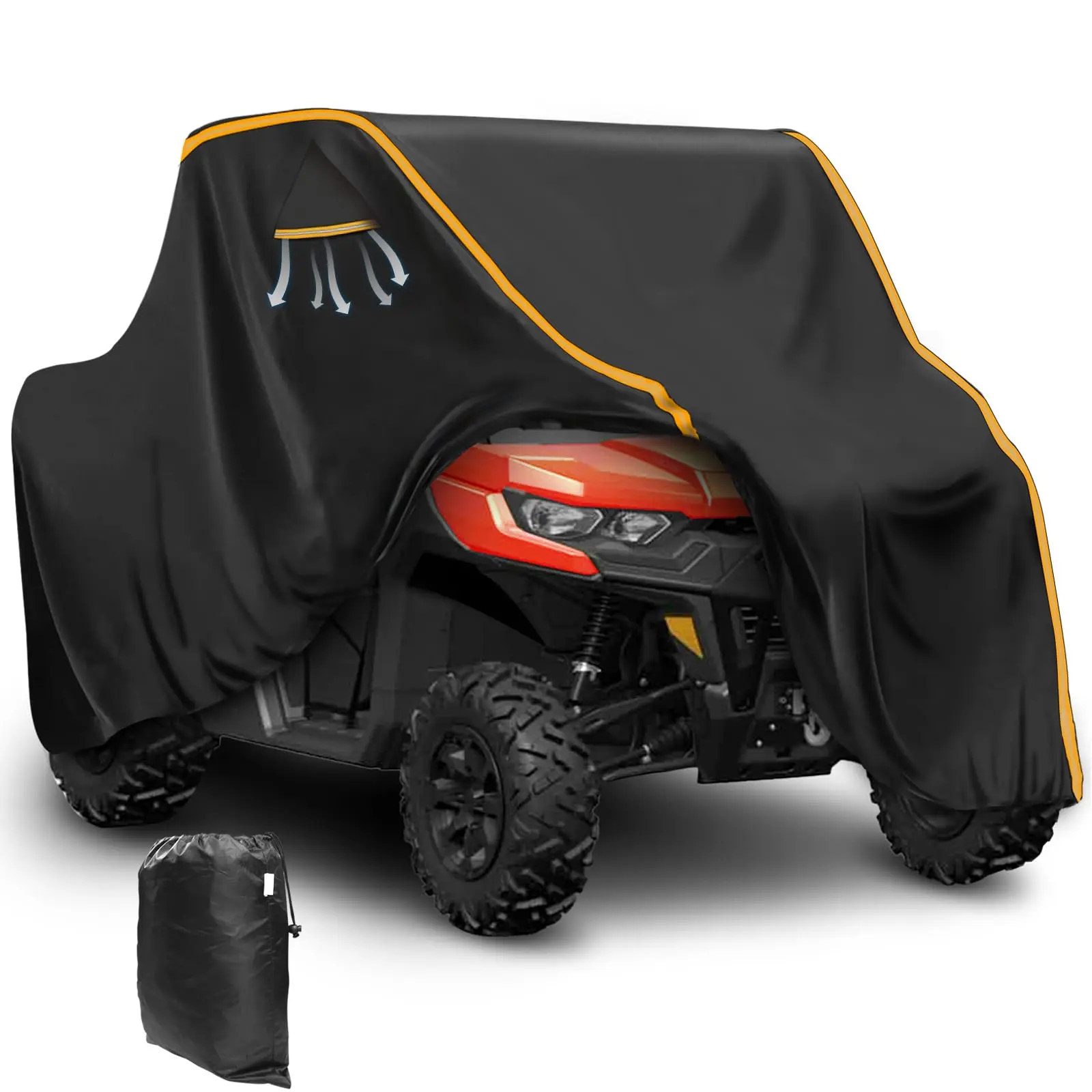 StarknightMT UTV Cover 2-3 Seater with Air Vents Waterproof 420D Oxford 128"x57"x72", Compatible with Maverick X3 Defender RZR Ranger Pioneer Mule UForce, UTV Cover for All-Weather Outdoor Storage
