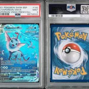 Pokemon Vaporeon VMAX SWSH Black Star Promo #182 PSA 9 Mint Condition Trading Card Game Collectible