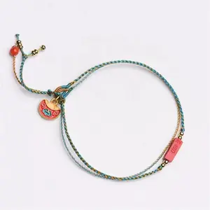 1pcs Red String Bracelet – Double Layered Chinese Style with Wax Seal Charm – Adjustable Good Luck Bracelet for Women