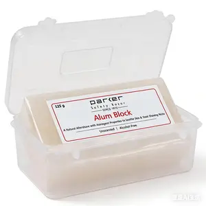 Parker 125g Alum Block with Travel Case – Natural Alcohol-Free Aftershave Astringent to Soothe Skin & Stop Shaving Nicks